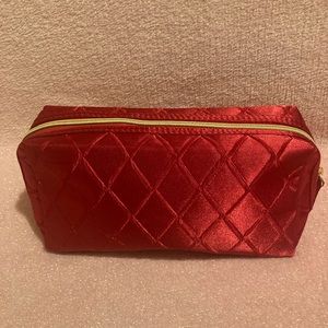 LANCOME Red Metallic Makeup Bag NEW!